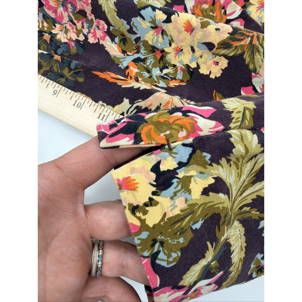 SOFT SURROUNDINGS Women's Size S Stretch Pants Floral Brown Pink Hibiscus - Picture 11 of 11